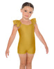 Solid Lycra Camisole Flutter Sleeve Biketard