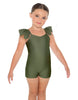 Solid Lycra Camisole Flutter Sleeve Biketard