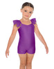Solid Lycra Camisole Flutter Sleeve Biketard