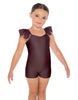 Solid Lycra Camisole Flutter Sleeve Biketard