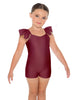 Solid Lycra Camisole Flutter Sleeve Biketard