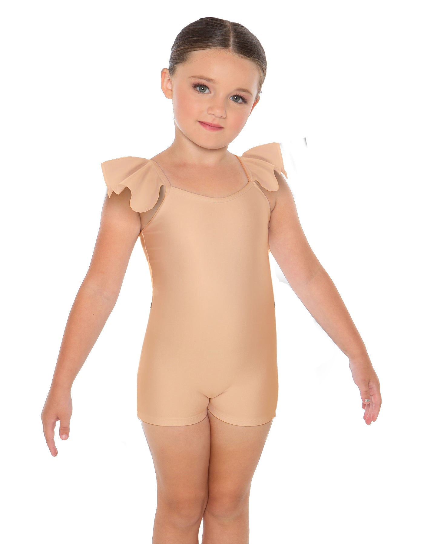 Solid Lycra Camisole Flutter Sleeve Biketard