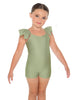 Solid Lycra Camisole Flutter Sleeve Biketard