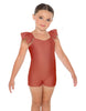 Solid Lycra Camisole Flutter Sleeve Biketard