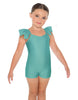 Solid Lycra Camisole Flutter Sleeve Biketard