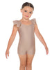 Solid Lycra Camisole Flutter Sleeve Biketard