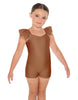Solid Lycra Camisole Flutter Sleeve Biketard