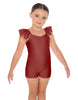 Solid Lycra Camisole Flutter Sleeve Biketard