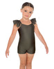 Solid Lycra Camisole Flutter Sleeve Biketard
