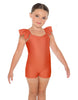 Solid Lycra Camisole Flutter Sleeve Biketard