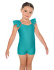 Solid Lycra Camisole Flutter Sleeve Biketard