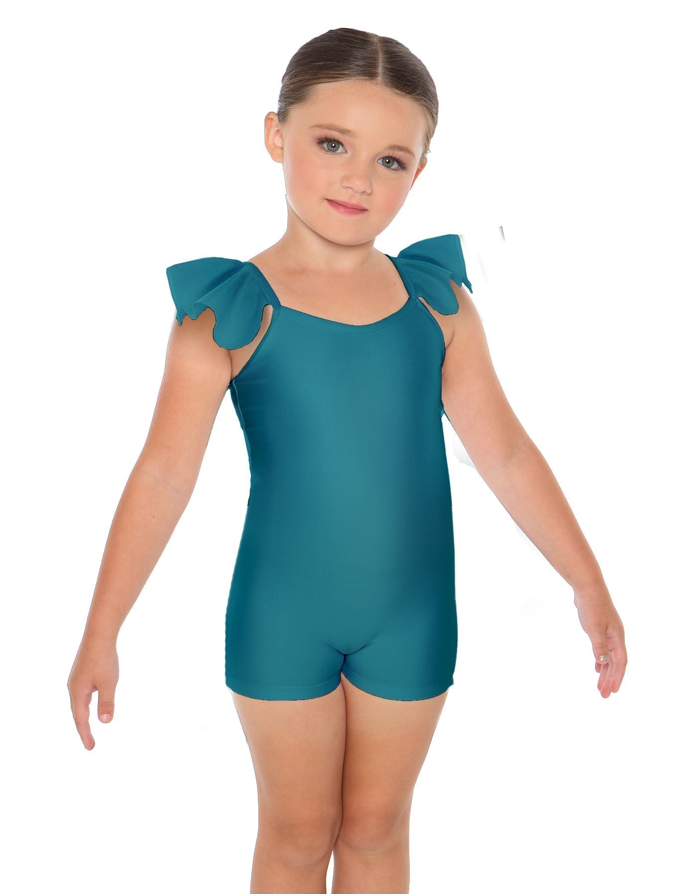 Solid Lycra Camisole Flutter Sleeve Biketard