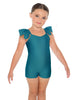 Solid Lycra Camisole Flutter Sleeve Biketard