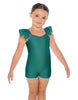 Solid Lycra Camisole Flutter Sleeve Biketard