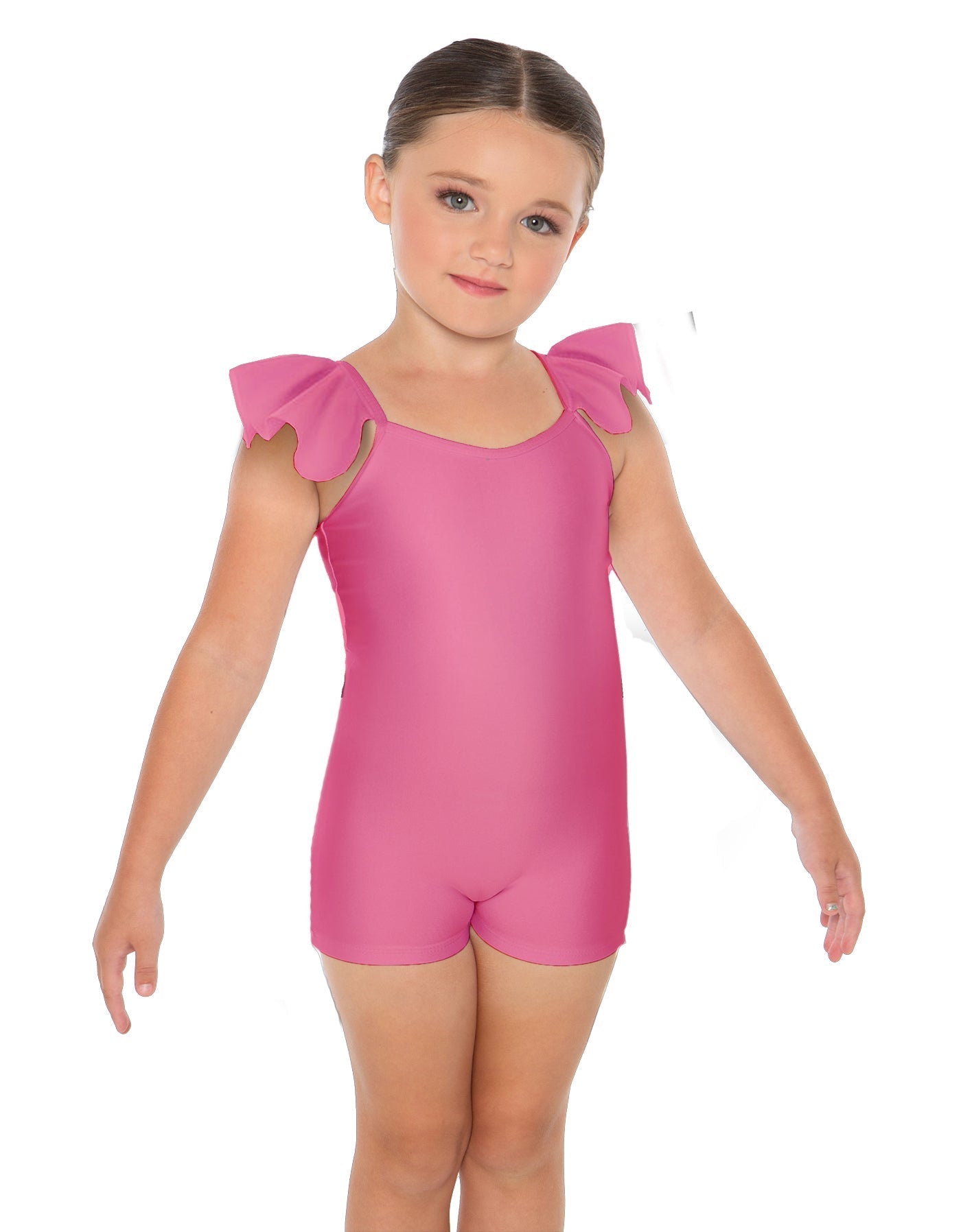 Solid Lycra Camisole Flutter Sleeve Biketard