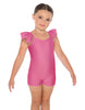 Solid Lycra Camisole Flutter Sleeve Biketard
