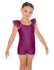 Solid Lycra Camisole Flutter Sleeve Biketard