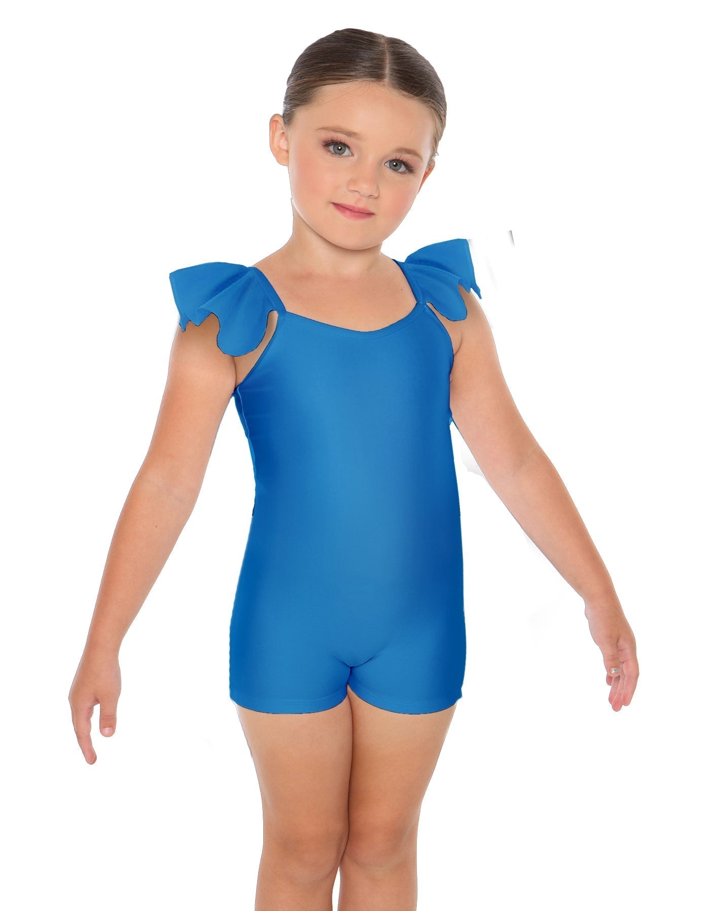 Solid Lycra Camisole Flutter Sleeve Biketard