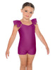 Solid Lycra Camisole Flutter Sleeve Biketard