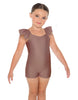 Solid Lycra Camisole Flutter Sleeve Biketard