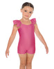 Solid Lycra Camisole Flutter Sleeve Biketard