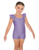 Solid Lycra Camisole Flutter Sleeve Biketard