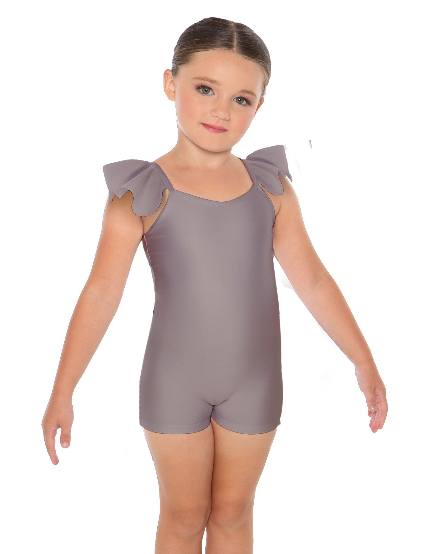 Solid Lycra Camisole Flutter Sleeve Biketard