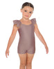 Solid Lycra Camisole Flutter Sleeve Biketard