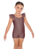 Solid Lycra Camisole Flutter Sleeve Biketard
