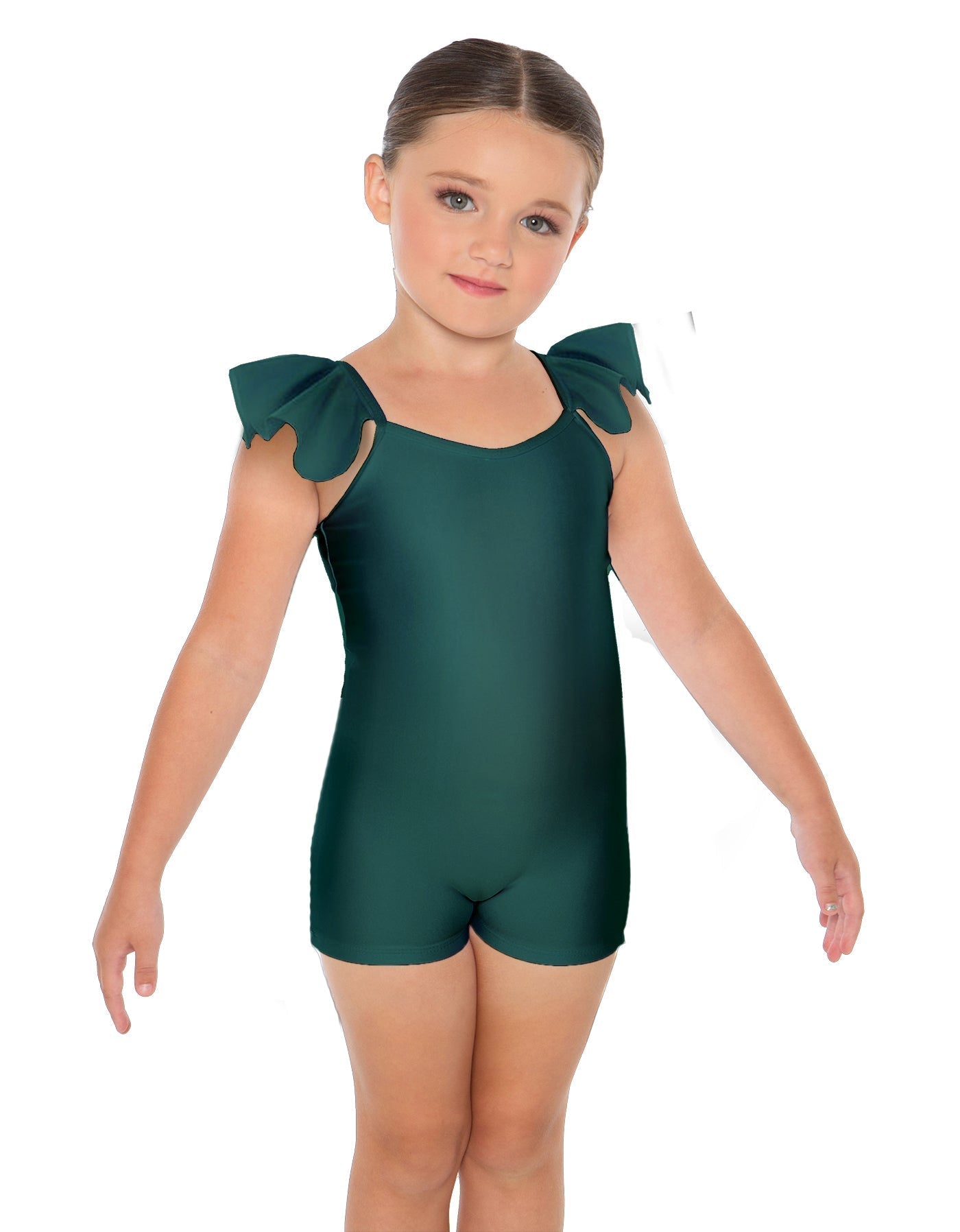 Solid Lycra Camisole Flutter Sleeve Biketard