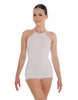 Solid Lycra Halter Covered Back Biketard
