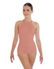 Solid Lycra Halter Covered Back Biketard