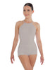Solid Lycra Halter Covered Back Biketard