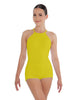 Solid Lycra Halter Covered Back Biketard