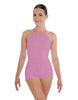Solid Lycra Halter Covered Back Biketard
