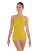Solid Lycra Halter Covered Back Biketard