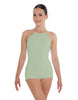 Solid Lycra Halter Covered Back Biketard