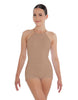 Solid Lycra Halter Covered Back Biketard