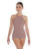 Solid Lycra Halter Covered Back Biketard