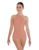 Solid Lycra Halter Covered Back Biketard