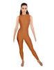 Solid Lycra Tneck Sleeveless Open Back Unitard