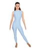 Solid Lycra Tneck Sleeveless Open Back Unitard