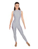 Solid Lycra Tneck Sleeveless Open Back Unitard