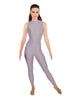 Solid Lycra Tneck Sleeveless Open Back Unitard