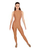 Solid Lycra Tneck Sleeveless Open Back Unitard