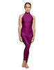 Solid Lycra Halter Low Back Unitard