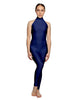 Solid Lycra Halter Low Back Unitard
