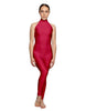 Solid Lycra Halter Low Back Unitard