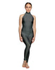 Solid Lycra Halter Low Back Unitard