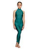 Solid Lycra Halter Low Back Unitard